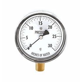 Pressure Gauge ~ 1/4" NPT (M) process connection;0 to 60" Water Column