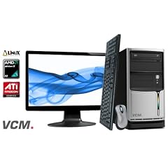 VCM Polyphemos Desktop-PC (AMD Athlon II X2 240 2.8GHz, 2GB RAM, 500GB HDD, ATI Radeon onboard, DVD, Linux) mit 48,3 cm (19 Zoll) Monitor