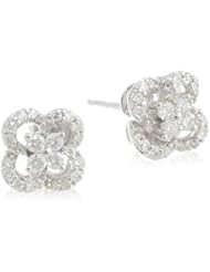 14k White Gold 1/4 cttw Diamond Flower Earrings