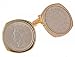 Gold plated cufflinks with King George sixpence coins with presentation case. Made in the U.S.A