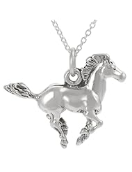 Sterling Silver Running Horse Necklace