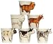Ceramic Pottery Cat Mugs 3.75"H 10oz Set of Six