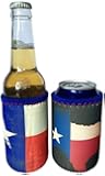 Mini Koverz - #1 Neoprene Can Bottle Coozie Cooler Insulator 2-Pack - Texas Flag & State of Texas