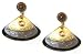 John Michael Richardson Tri-Color Brass Plated Triangular Dangle Post Earrings With Oxidized Etched Elements