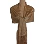 Sheer Gold with Gold Lurex Fringed Evening Wrap Shawl for Prom Wedding Formal