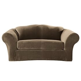 Stretch Pique 2-pc. Loveseat Slipcover - Taupe