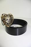 Gucci Belts Black Leather with Gold Buckle 207557 (Size 85')