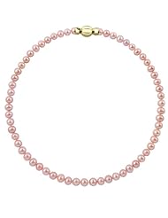 10-11mm 24" Pink Freshwater Pearl Necklace "A" with 14K Yellow Gold Barrel Clasp in Gift Box