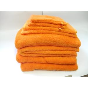 Soft Touch Mikrofaser Plüsch Handtuchset 8-teilig Farbe: Orange