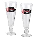 Atlanta Hawks NBA 2pc Pilsner Glass Set with Basketball on stem - Oval Logo