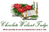 Fancy Merry Christmas Chocolate Walnut Fudge
