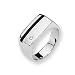 Diamond and Onyx Sterling Silver Men's Ring (Sizes 9-11)