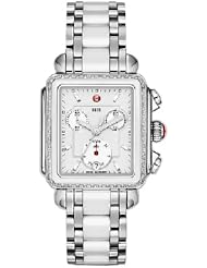 Michele Deco Diamond Stainless Steel with White Ceramic Ladues Watch MWW06P000188