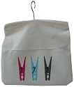H & L Russel Natural Calico Peg Bag, Printed