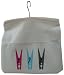 NATURAL CALICO PEG BAG PRINTED R/B/G SH