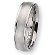 Ridged Edge Brushed and Polished Titanium Ring (6.0 mm) - Sizes 6-13