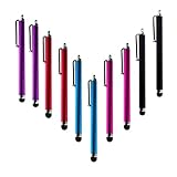 Importer520 10 Pcs Stylus Set Aqua Blue/Black/Red/Pink/Purple Stylus/styli Touch Screen Cellphone Tablet Pen