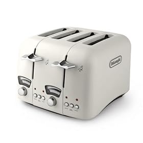 De'Longhi Classic CT04E 4-Slice Toaster, Cream