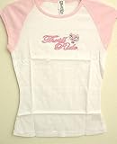 Thrill Ride French Kitty Tattoo Baby Doll Top White with Pink