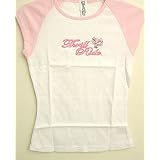 Thrill Ride French Kitty Tattoo Baby Doll Top White with Pink by Thrill Ride
