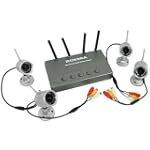2.4GHz Wireless 4-Channel Standalone Network Home Digital Surveillance Kit w/4 Infrared Cameras & Video Cables without MONITOR