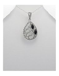 Marcasite Pendant Necklace In 92.5 Sterling Silver