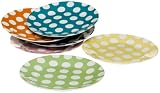 Yedi Houseware Classic Coffee and Tea White Dots Dessert Plates, Set of 6