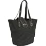 Straw Studios Becca Wheatstraw Double Handle Bag (Black)
