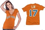 Jeremy Lin New York Knicks Ladies Premium Orange Jersey Name and Number T-Shirt