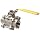 Merit Brass Stainless Steel 316 Ball Valve, Three Piece, Full Port, Lever, NPT Female