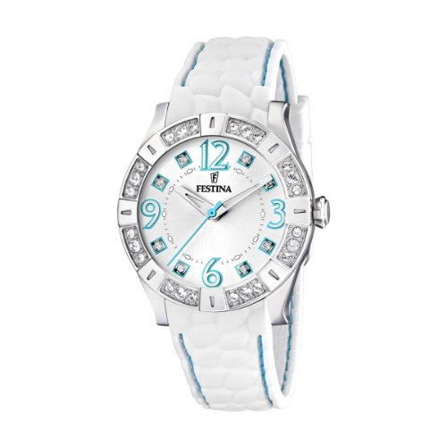Festina Trend Dream Collection Damen Uhr Silkonband Wei&szlig; F16541/2