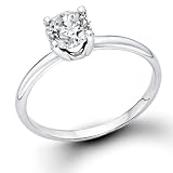 0.45 ct. Round Diamond Solitaire Engagement Ring in 14k White Gold thumbnail