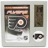 PHILADELPHIA FLYERS LCD DESK CLOCK ALARM PHOTO FRAME