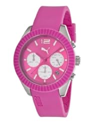 Womens Chronograph Pink Dial Coral Rubber