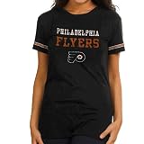 NCAA Philadelphia Flyers Ladies Stardust Burnout Sleep T-Shirt - Black (Small)