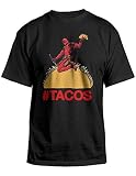 Deadpool Marvel Taco Dreams Funny Comic Book T-Shirt Mens Adult Black (X-Large)