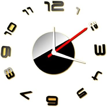 Towallmark(TM)Fashion Digital DIY Self Adhesive Interior Wall Creative Decoration Clock (Black)