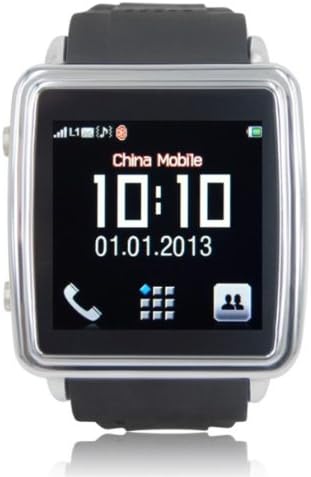 Hand-free Wireless Bluetooth Touch Screen Digital Smart-watch Waterproof Smart Watch Phone Alarm Sync Anti-lost MP3 Fm for Apple Iphone/ipad/android Smart Phone (Black)