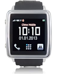 Hand-free Wireless Bluetooth Touch Screen Digital Smart-watch Waterproof Smart Watch Phone Alarm Sync Anti-lost MP3 Fm for Apple Iphone/ipad/android Smart Phone (Black)
