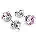 8 Pairs Stainless Steel Stud Earrings Cubic Zirconia Multicolor Hypoallergenic