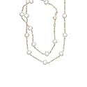 14K Yellow Gold Tin Cup Fresh Water Pearl Necklace and Bracelet Set