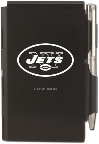 New York Jets Engraved Metal Pocket Notes in box, Black with White Imprint (12021-QUT)