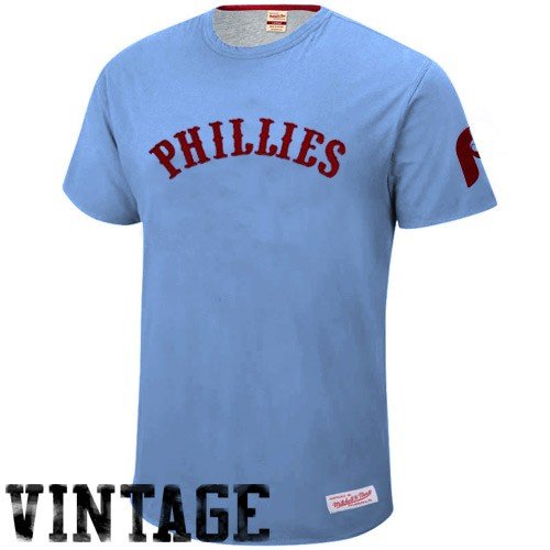Mitchell & Ness Philadelphia Phillies Light Blue 1940 Throwback Vintage T-shirt