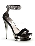 Rhinestones Ankle Strap Stiletto Heel Sandal - 10