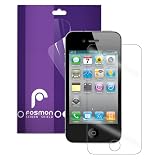 Fosmon Transparent Clear Screen Protector for iPhone 4 4G 4S with Lint Cleaning Cloth (Fosmon Retail Packaging) - 3 Pack