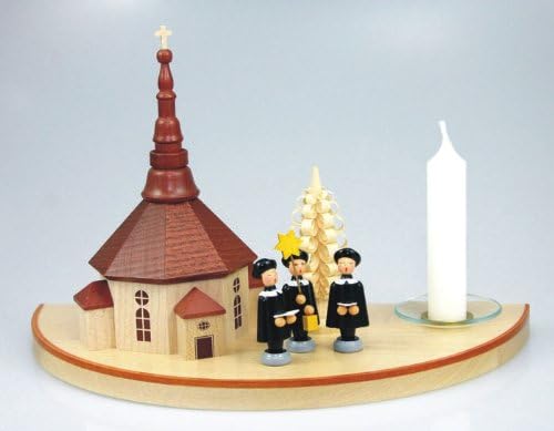Candlestick figures with Seiffen Church Carolers 3 house tree nature 204/124 N