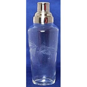 Individually Hand Etched Fishing Fly Glass Shaker 11"