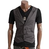Doublju Mens SLIM FIT VEST LAYERED V-NECK T-SHIRT (DJ62)