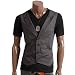 Doublju Mens SLIM FIT VEST LAYERED V-NECK T-SHIRT BLACK L (DJ62)