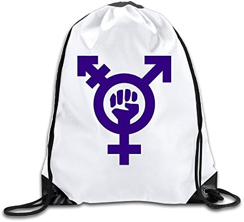 PHCKMAROS Support Transgender Rights Drawstring Gym Backpack Daypack Travel Bag Slim
